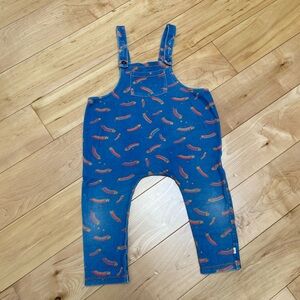 Blue Kids adorable shooting star Overalls by Bonnie mob 2-3Y organic cotton